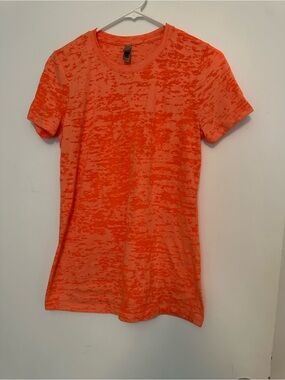 Next Level Apparel Women's Short Sleeve Burnout Tee in Bright Orange